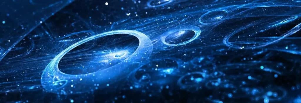 Ilustração gráfica da energia escura, uma força misteriosa que permeia o universo e está acelerando sua expansão. A energia escura é responsável por grande parte da dinâmica cósmica, mas sua natureza ainda é desconhecida. A imagem representa a influência dessa energia na estrutura do universo, juntamente com a matéria escura.