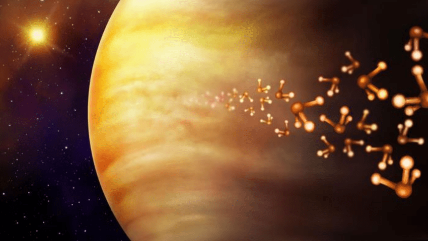 Uma impressão artística da proposta missão VERVE a Vênus, destinada a descobrir se pequenas formas de vida bacteriana realmente existem nas nuvens do planeta. Crédito: Danielle Futselaar