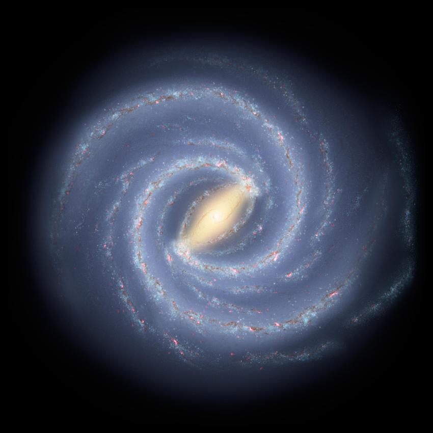 Conceito artístico da galáxia Via Láctea.
📸 Crédito: NASA/JPL-Caltech