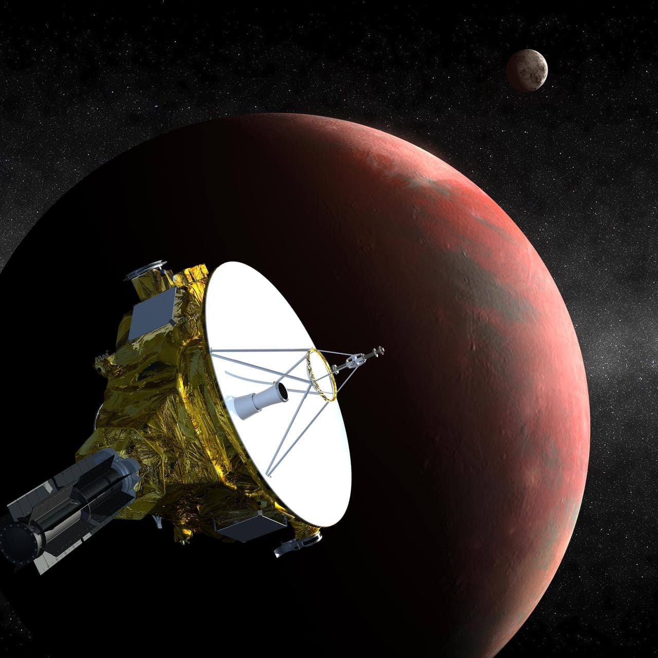 Esta ilustração artística mostra a sonda Phoenix Mars Lander da NASA durante sua jornada de mais de 9 meses até Marte.